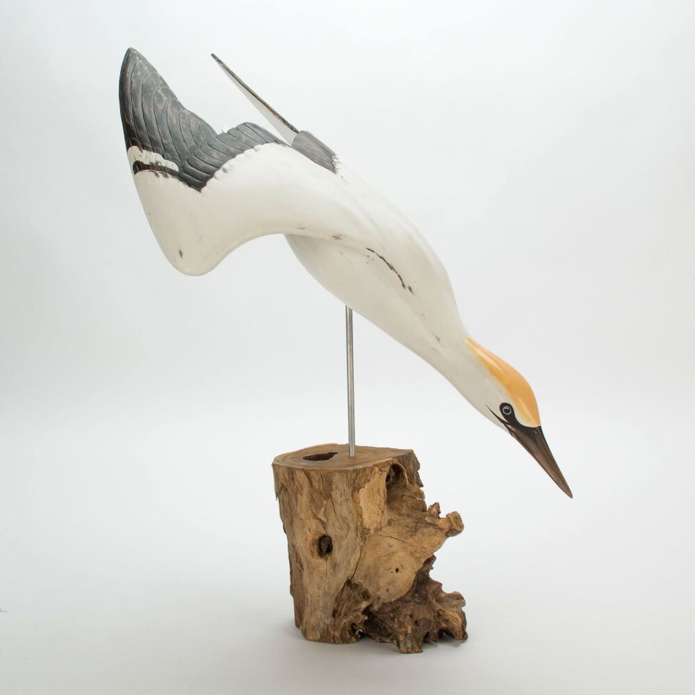Archipelago 'Gannet Diving' Bird Wood Carving