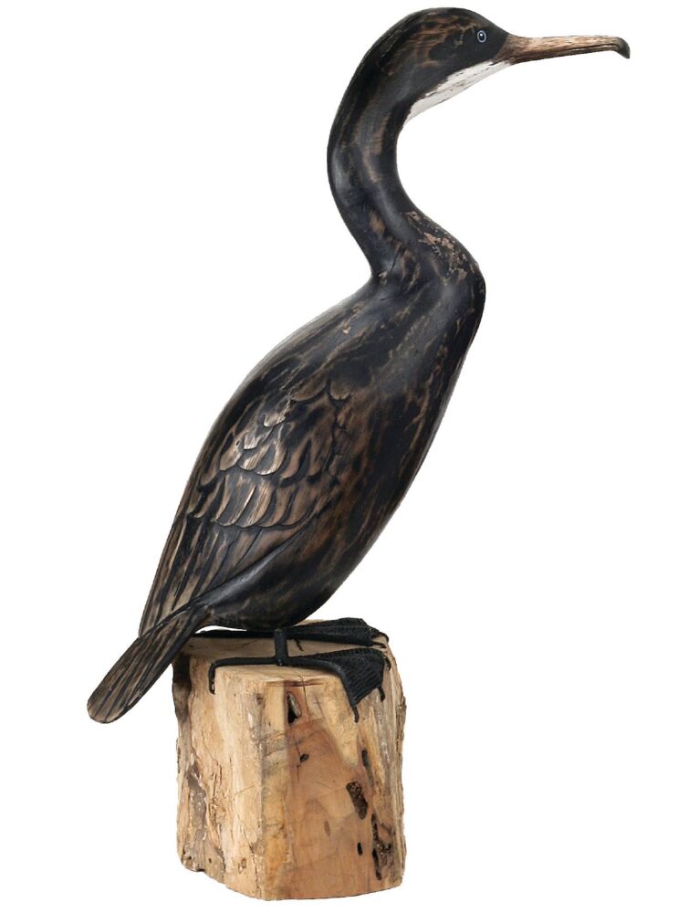 Archipelago 'Low Cormorant' Bird Wood Carving