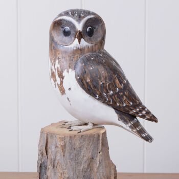 Archipelago Little Owl Bird Wood Carving