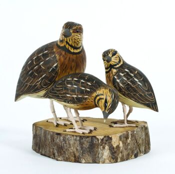 Archipelago Quail Block Bird Wood Carving