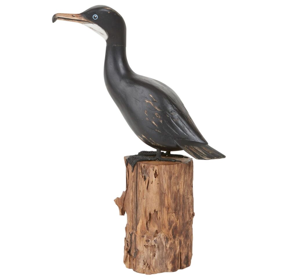 Archipelago Small High Cormorant Bird Wood Carving