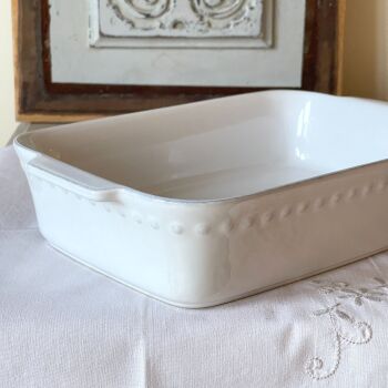 Stoneware Pearl Rectangular Baker Dish 27 cm - White