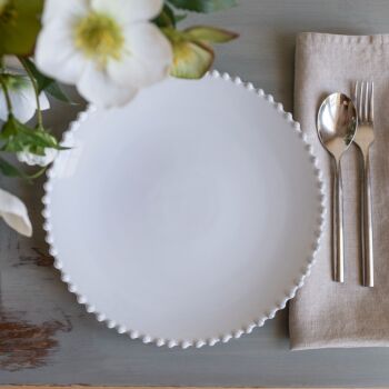 Stoneware Pearl Dinner Plate 28 cm - White