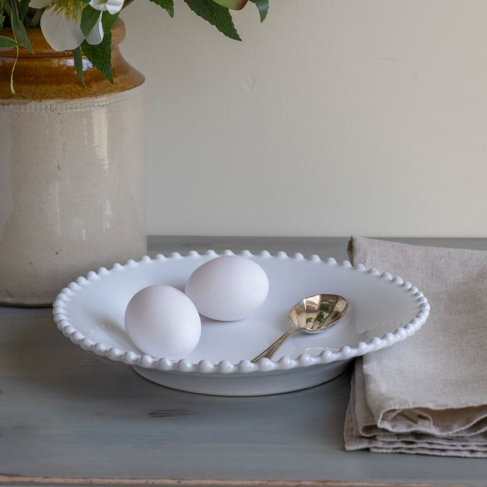 Stoneware Pearl Soup/Pasta Plate 24 cm - White