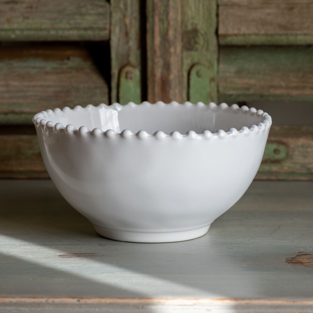 Stoneware Pearl Soup/Cereal Bowl 16 cm - White