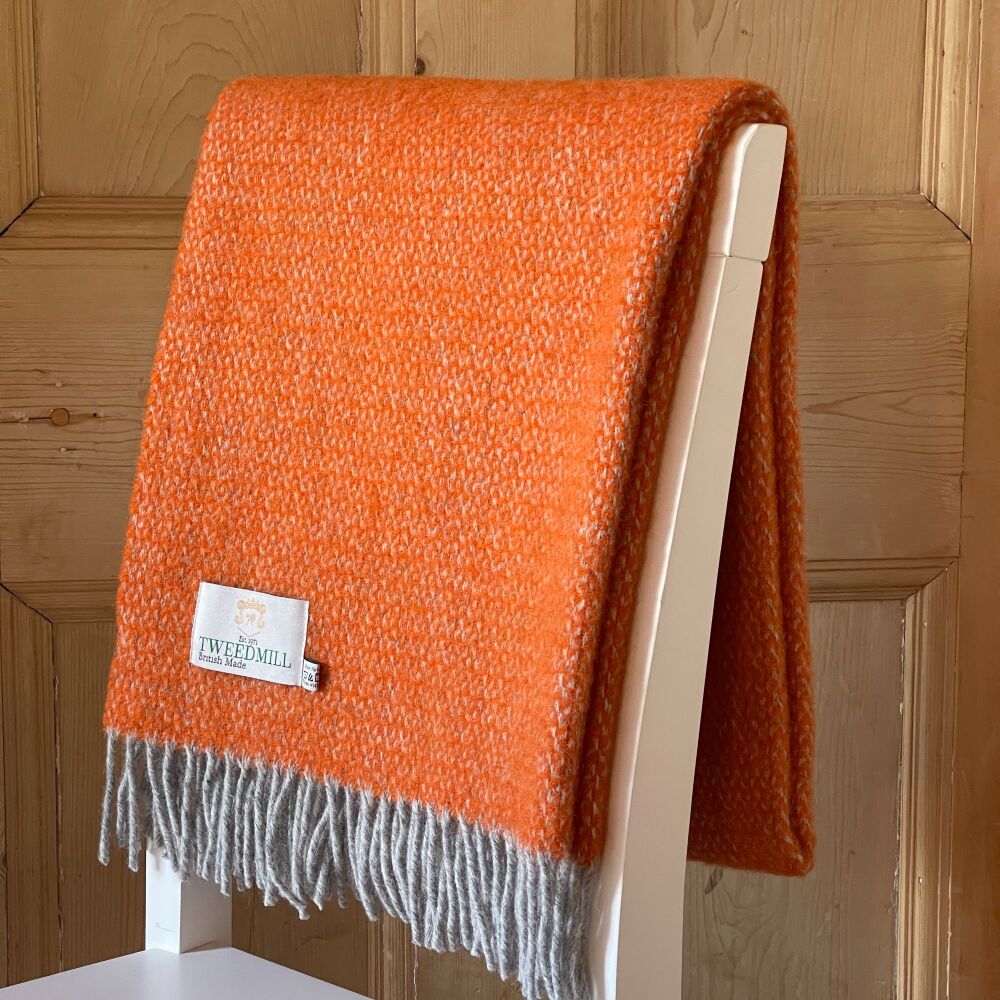 Tweedmill Pumpkin Orange Ascot Knee Rug or Small Blanket Throw Pure New Woo
