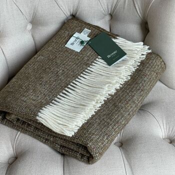 BRONTE by Moon Moordale Throw Blanket Olive Mix Merino Lambswool XL