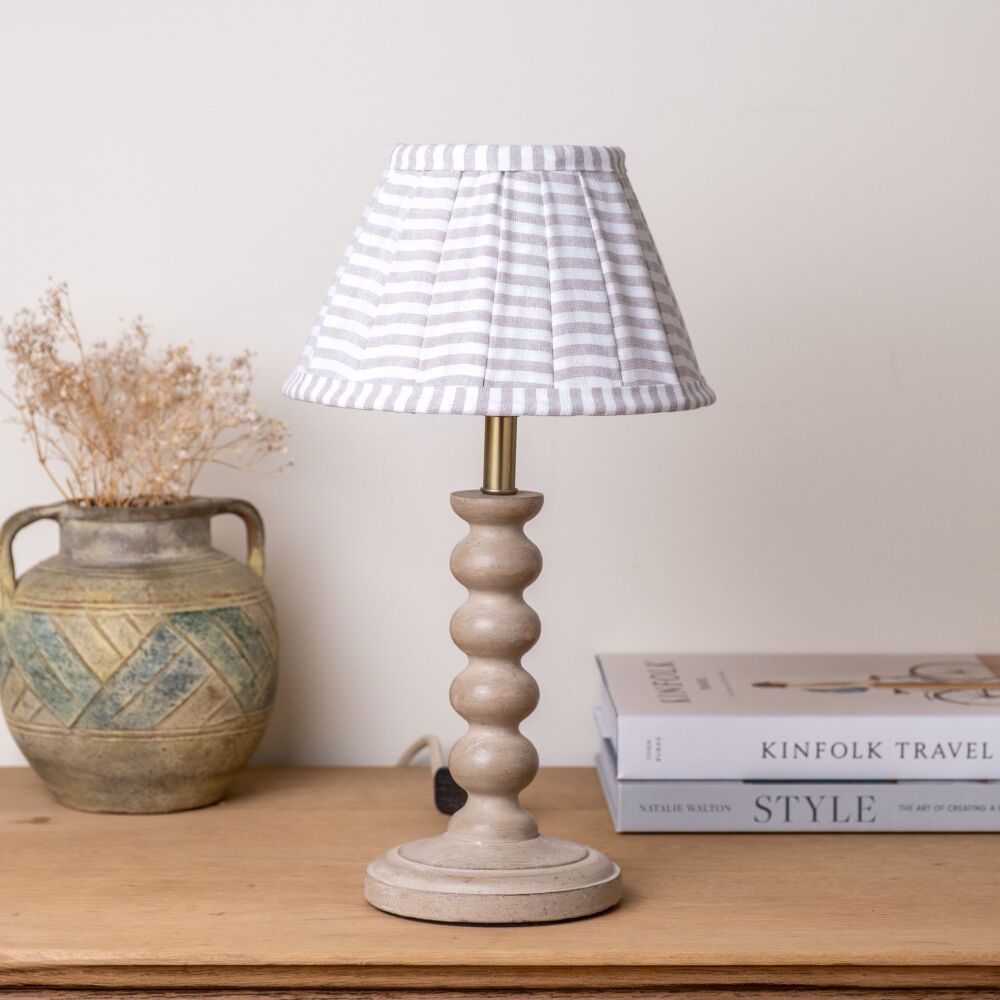 Hand-turned Wooden Table Lamp Base - Pale Toned
