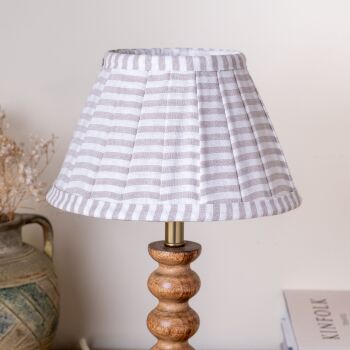 Small Linen Pleated Striped Shade - Natural/Vintage White