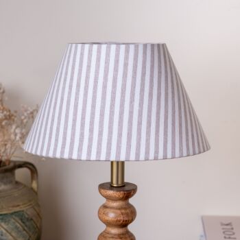 Small Linen Plain Stripe Shade - Natural & Antique White
