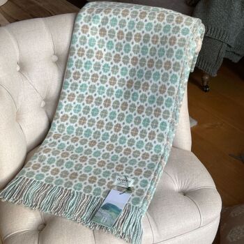 BRONTE by Moon Milan Mint Green Throw in Supersoft Merino Lambswool