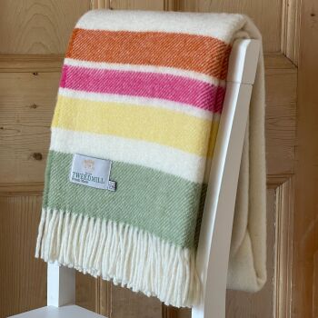 Tweedmill  Alaska Stripe Petal Pure New Wool Throw Blanket