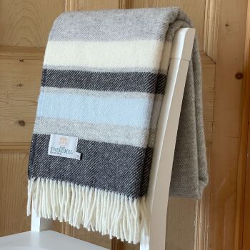 Tweedmill Alaska Stripe Arctic Pure New Wool Throw Blanket