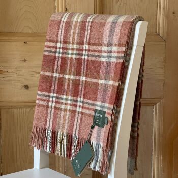 BRONTE by Moon Glen Coe Throw in Pure New Wool - Brick Brown