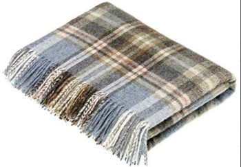 BRONTE by Moon Glen Coe Throw in Pure New Wool - Aqua Blue