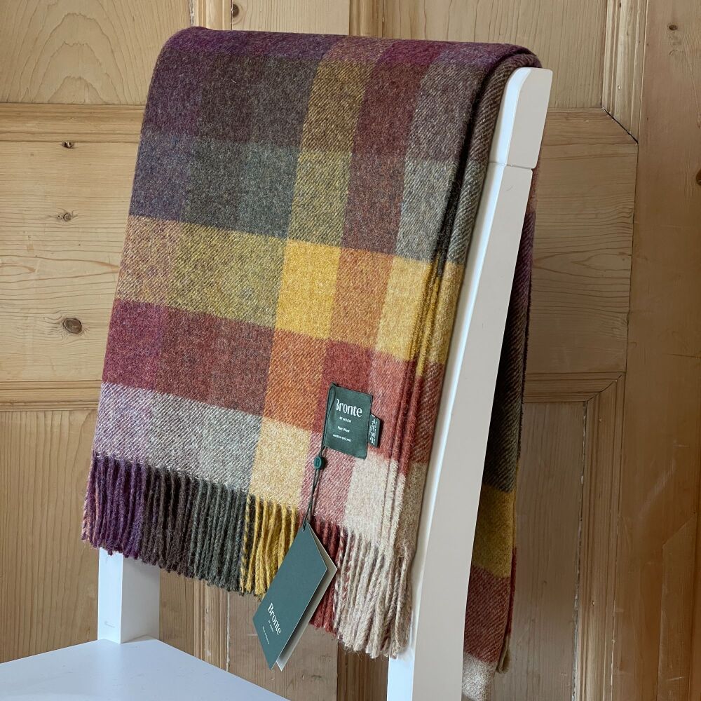 BRONTE by Moon Harlequin Autumn Throw Pure New Wool