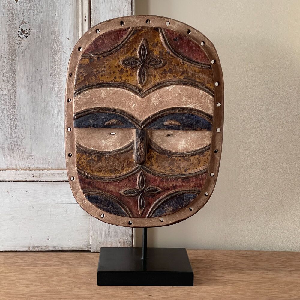 Unique Wooden Teke Mask Sculpture
