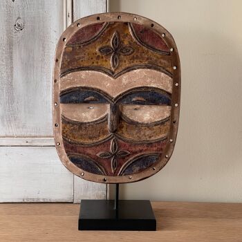 Unique Wooden Teke Mask Sculpture