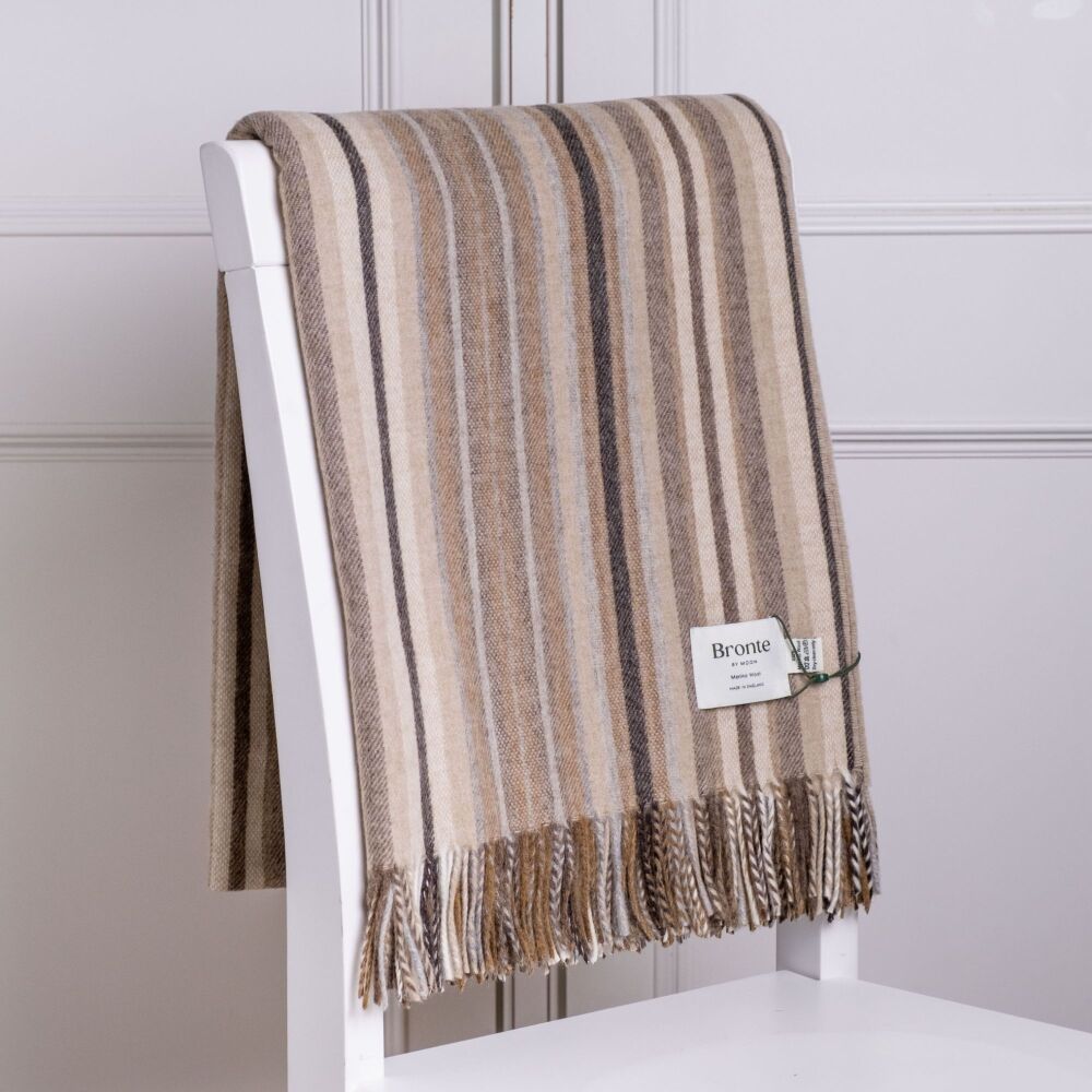 BRONTE by Moon Santa Cruz Throw Merino Lambswool - Natural Beige