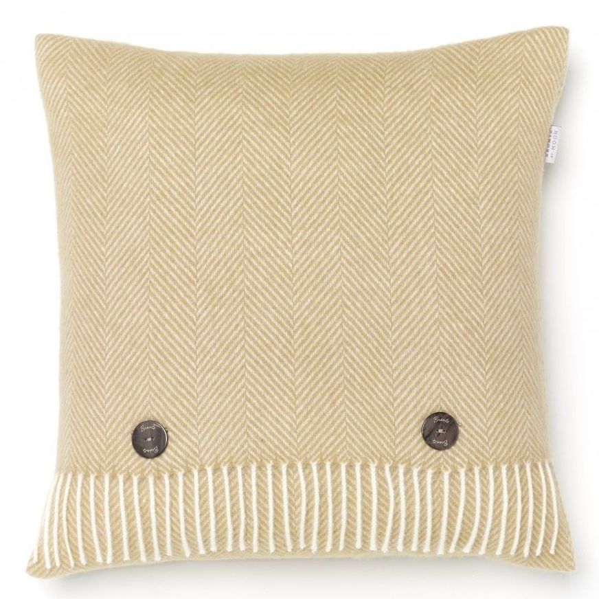 BRONTE by Moon Cushion - Herringbone Natural Merino Lambswool