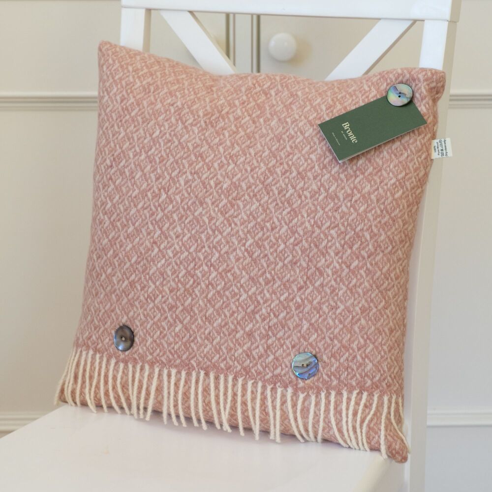 BRONTE by Moon Cushion - British Wool Spiral in Dusky Pink Lambswool