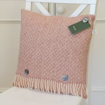 BRONTE by Moon Cushion - British Wool Spiral in Dusky Pink Lambswool