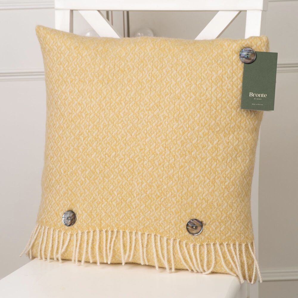 BRONTE by Moon Cushion - British Wool Spiral in Buttercup Yellow Lambswool