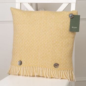 BRONTE by Moon Cushion - British Wool Spiral in Buttercup Yellow Lambswool