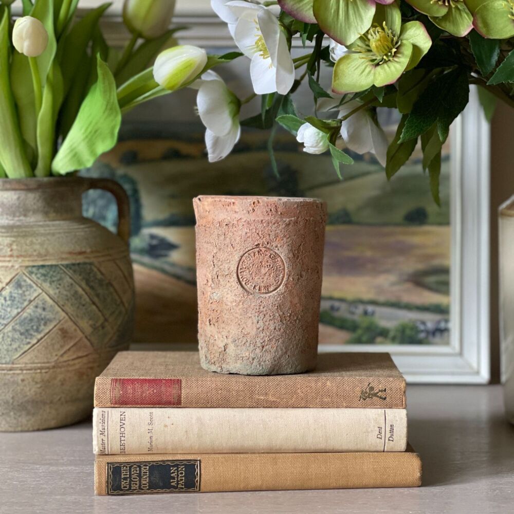 Kew Garden Rustic Antique Terracotta Straight Edge Plant Pot - 10.5 cm H