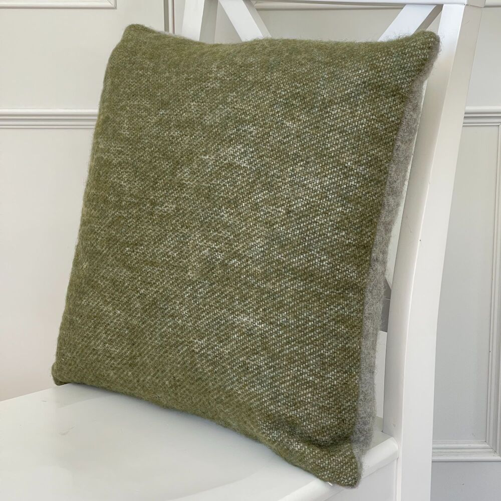 Tweedmill Pure New Wool Dartmouth Olive Green Cushion 50 x 50 cm