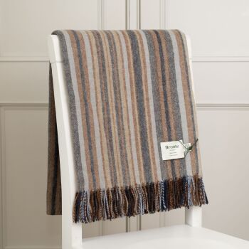 BRONTE by Moon Santa Cruz Throw Merino Lambswool - Navy & Rust