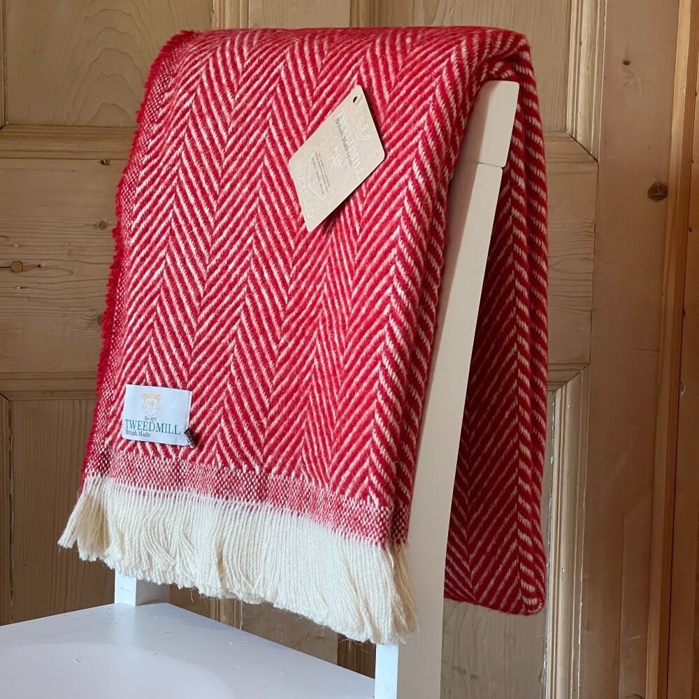 Tweedmill Recycled Herringbone Heavyweight LARGE Throw / Blanket  - Pillar 