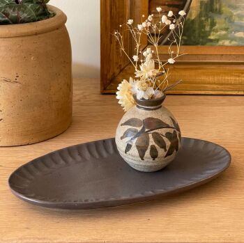 Oval Stoneware Thumbprint Platter
