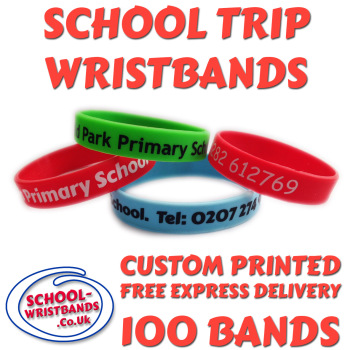 SCHOOL TRIP WRISTBANDS X 100 pcs