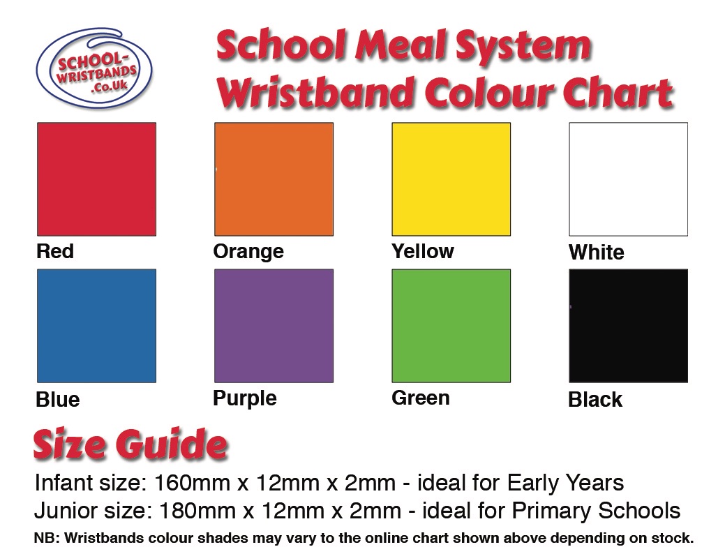 Dinner Bands colours &amp; size guide