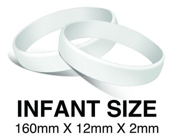 DINNER BANDS - WHITE - INFANT  X 50 pcs. Includes express delivery.