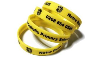 Notre Dame - Custom Printed School Trip Wristbands by School-Wristbands.co.