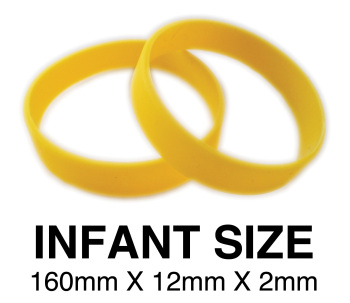 DINNER BANDS - YELLOW - INFANT  X 50 pcs. Includes express delivery.