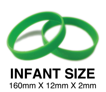 DINNER BANDS - GREEN - INFANT  X 50 pcs. Includes express delivery.