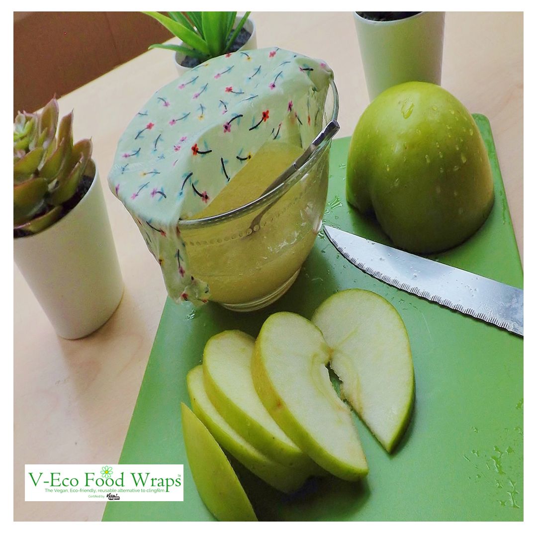 A picture of V-Eco Food Wraps and cucumber and green beans