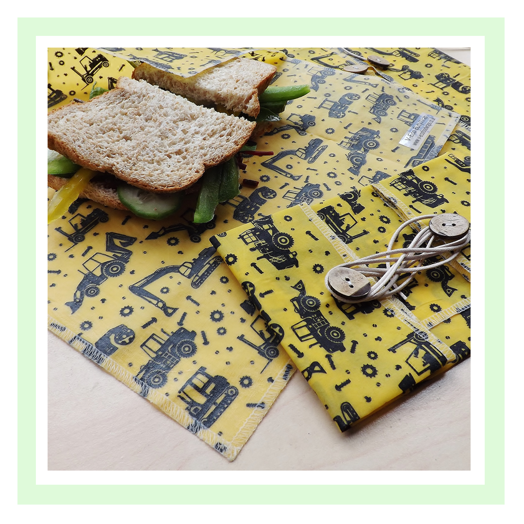 A picture of various V-Eco Food Wraps on crockery
