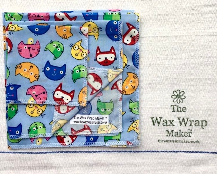 V-Eco Home Make Your Own Wax Wrap KitsWith The Wax Wrap Makerâ„¢  - blue cats