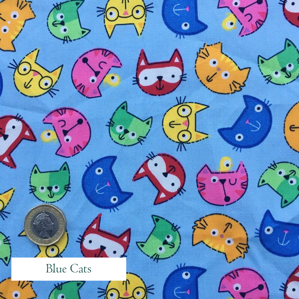 Blue Cats Fabric - V-Eco Home