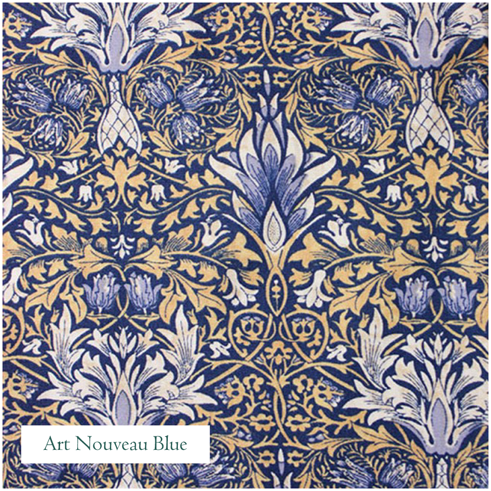 Art Nouveau Blue Fabric, V-Eco Home