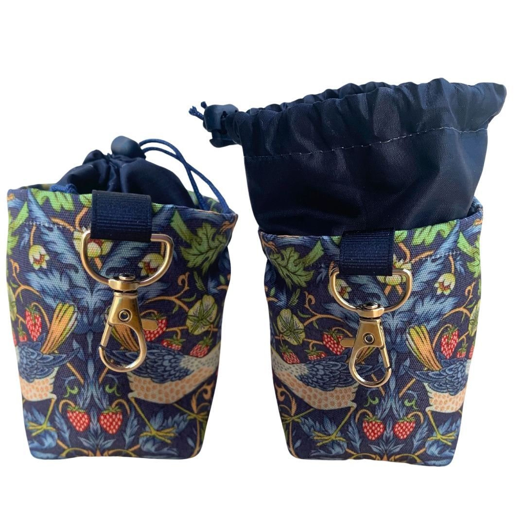 Treat Pouch -WILLIAM MORRIS - Strawberry Thief. (navy)