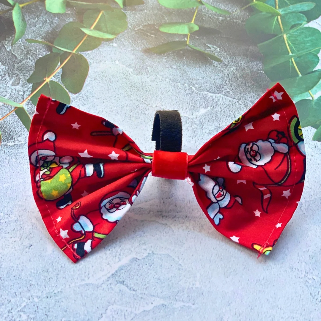 BOW TIE - XMAS - Santa on red