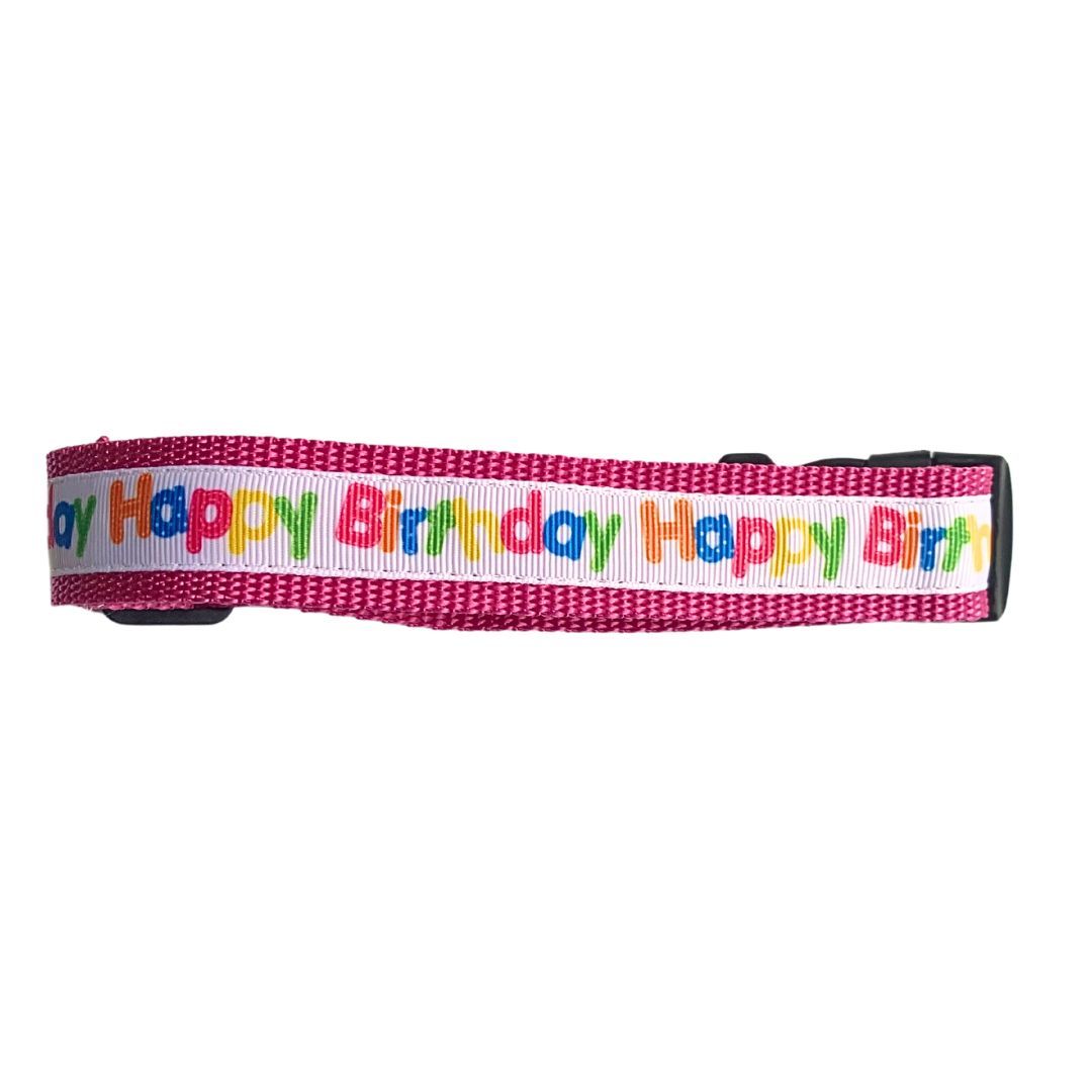 COLLAR - HAPPY BIRTHDAY PINK