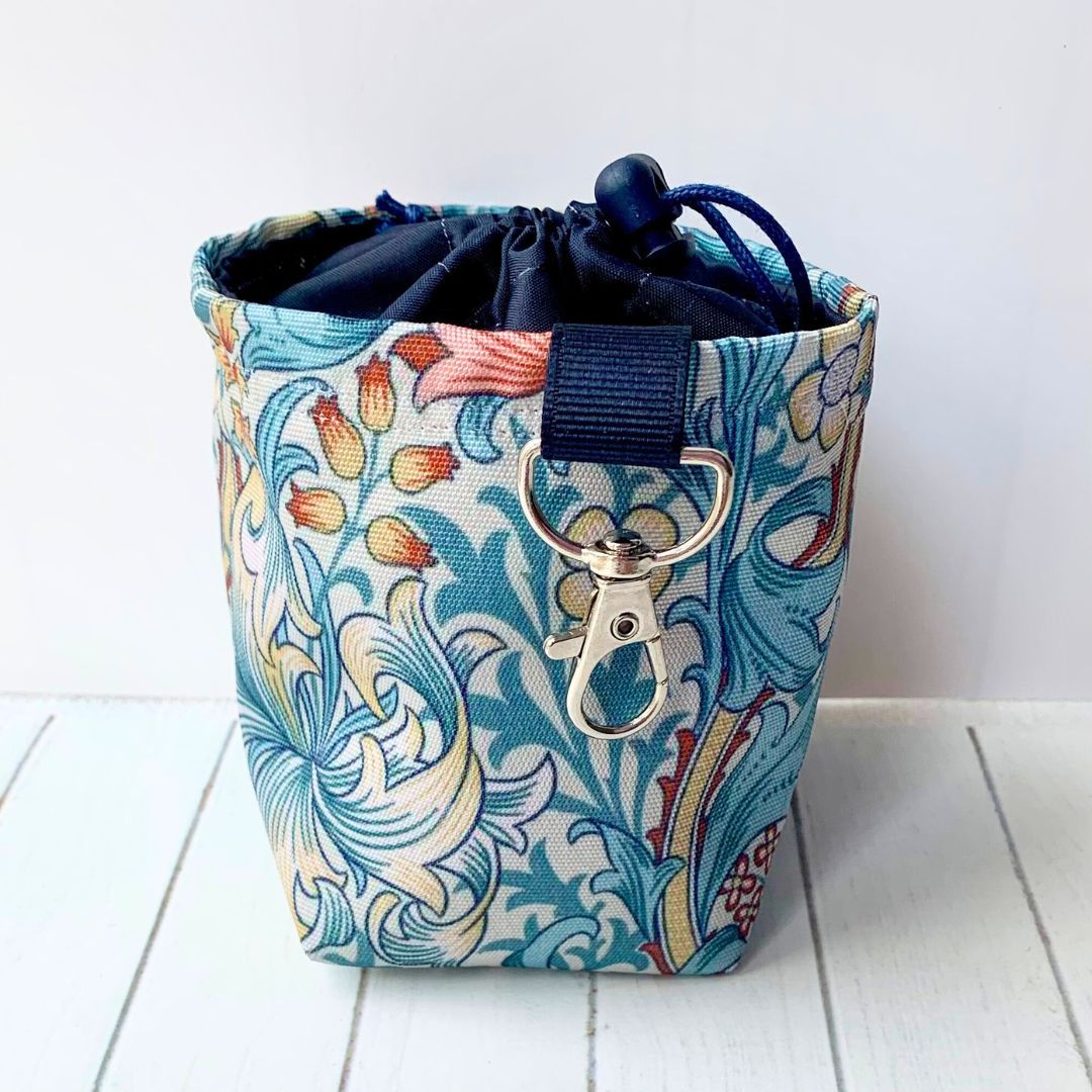 Treat Pouch - WILLIAM MORRIS - Golden Lily. (cornflower blue) - water-repellent canvas