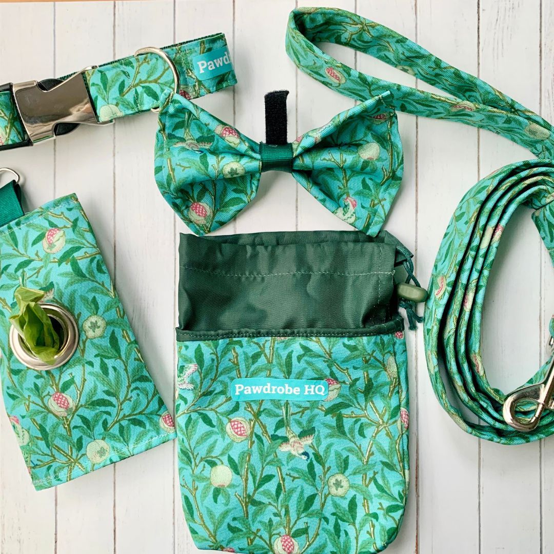 5 Piece Gift Set in William Morris "Bird & Pomegranate" design. (Colour - duck egg)