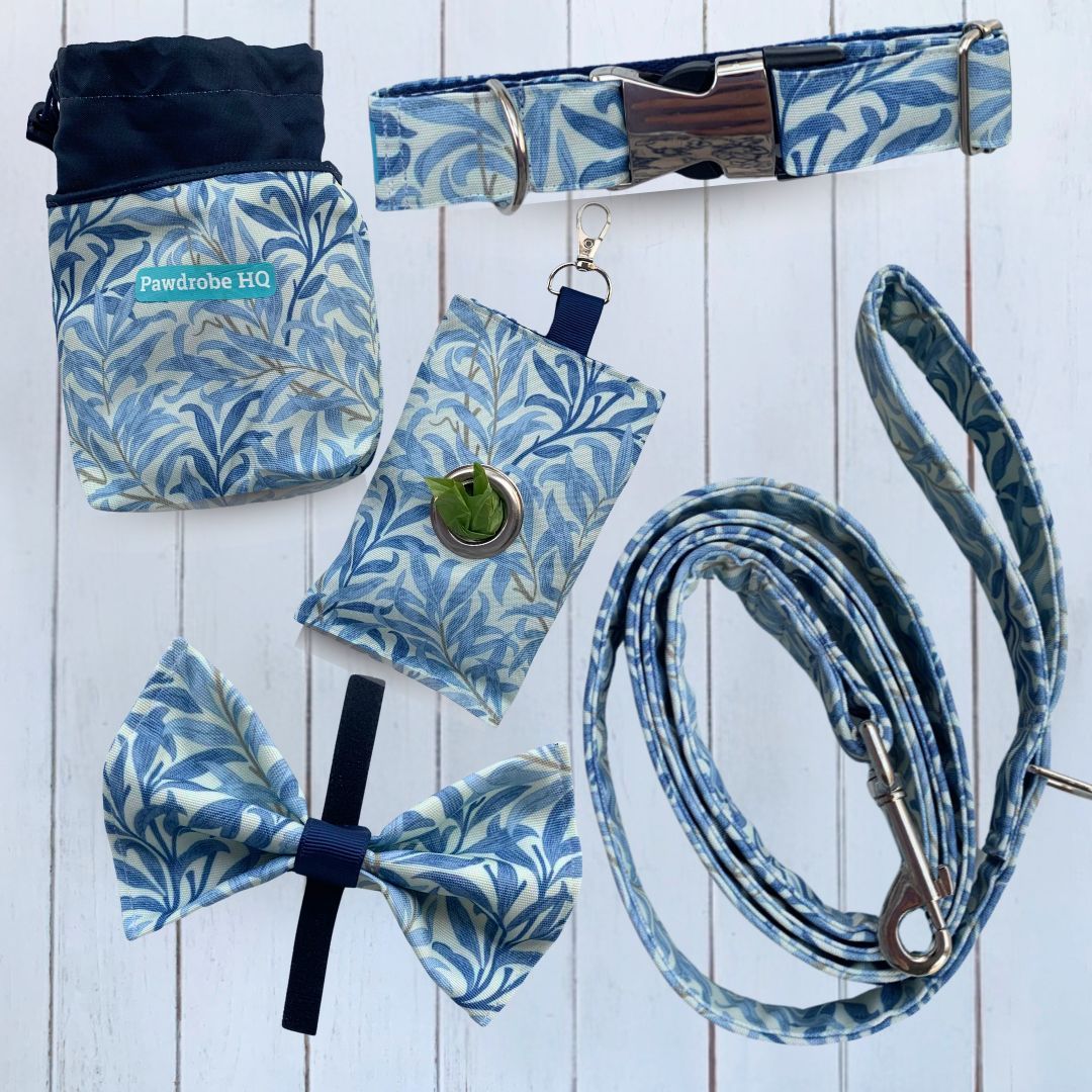 5 Piece Gift Set in William Morris "Willow Bough" design. (Colour - sea breeze)